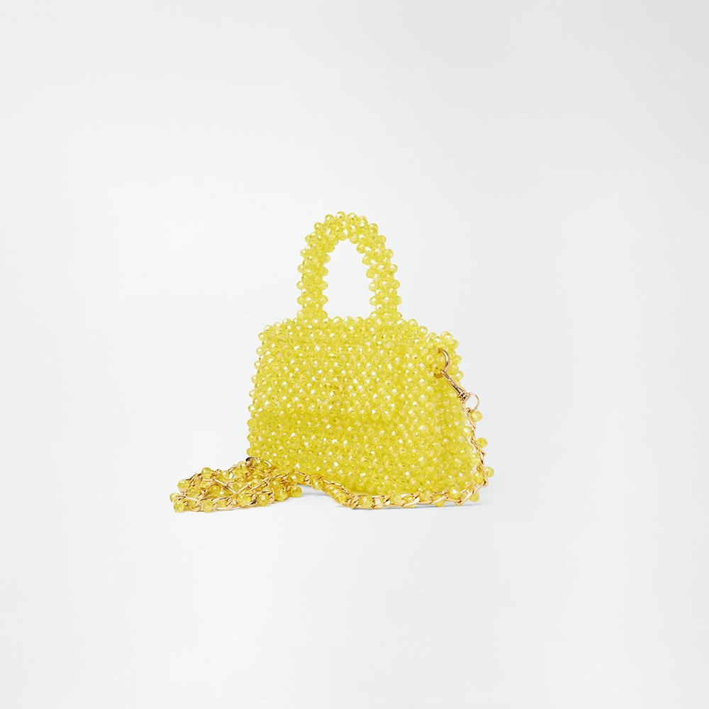 Chic Yellow Beaded Bag