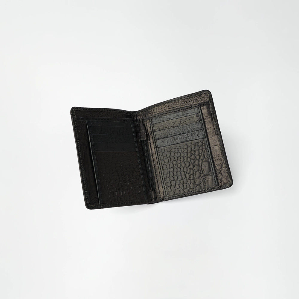 Textured Black Bi-Fold Wallet