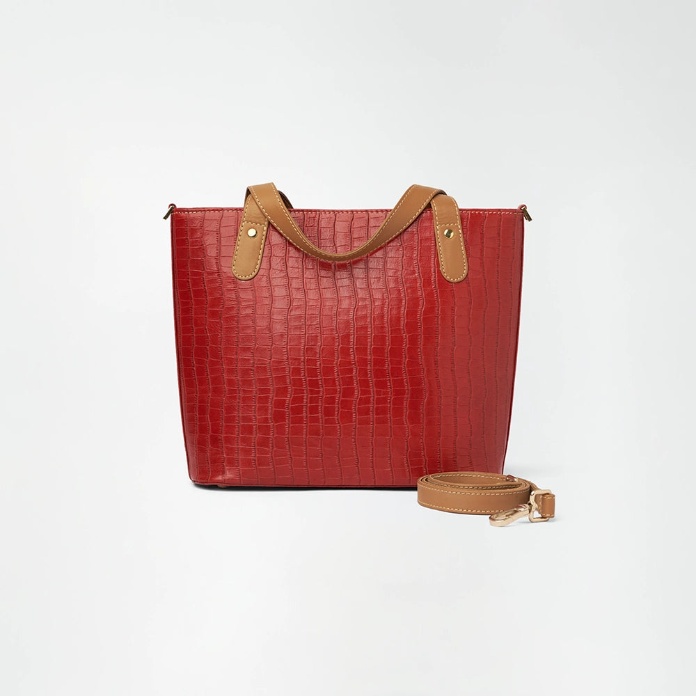 Red Croc Bucket Bag