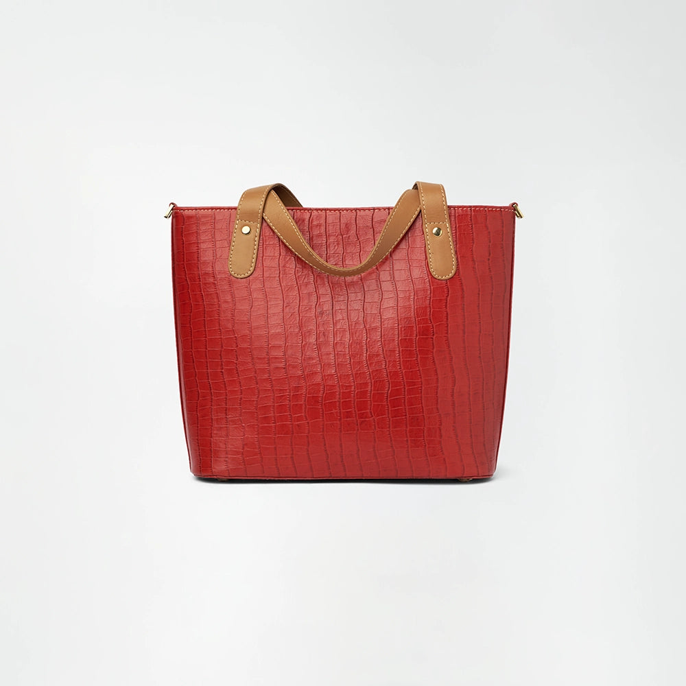 Red Croc Bucket Bag